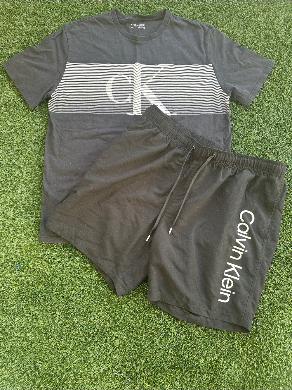Calvin Klein Black Men's Athletic Shorts with Side Logo